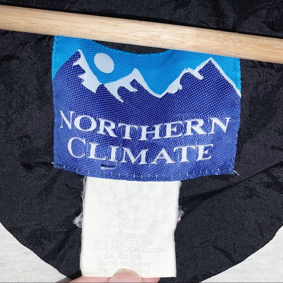 Vintage Northern Climate 80s Track Jacket Black Red Tartan Retro XL Windbreaker - Picture 7 of 7